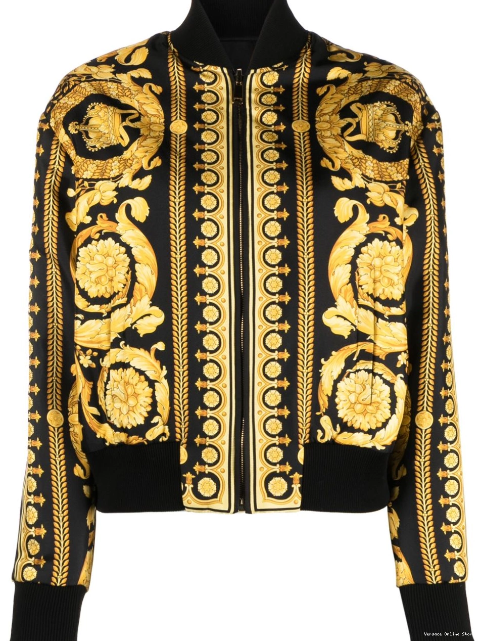 Cheap jacket bomber reversible Versace Barocco Women silk 0707